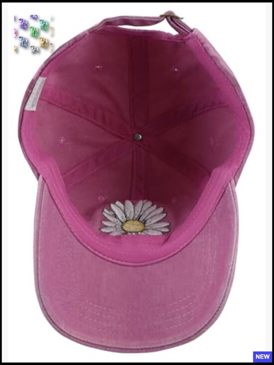 Embroidered Daisy Pickleball Baseball Cap Adjustable Cotton Unisex Sports Hat